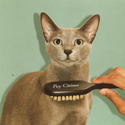 A cat being brushed